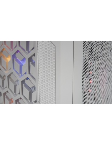 Mars Gaming MCMESHW Blanco, Caja PC Gaming, Micro ATX, Diseño Mesh Total, 3x Ventilador FRGB