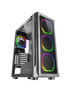 Mars Gaming MC-NEO, Torre Gaming XXL E-ATX, Ventana Lateral y Frontal Cristal Templado, 4X Ventiladores ARGB 120mm + Ventilador