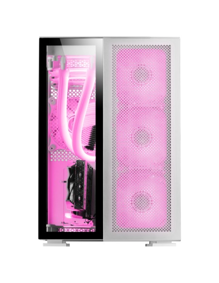 Mars Gaming MC-Nova, Torre Gaming Custom XXL E-ATX Aluminio, Doble Ventana Completa Cristal Templado, Estructura Modular Doble