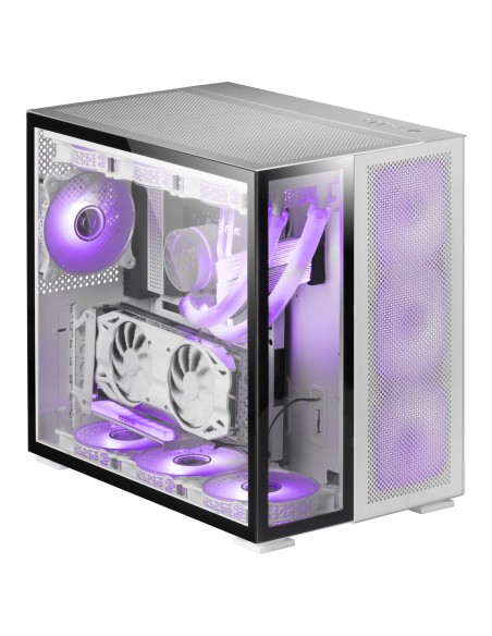 Mars Gaming MC-Nova, Torre Gaming Custom XXL E-ATX Aluminio, Doble Ventana Completa Cristal Templado, Estructura Modular Doble