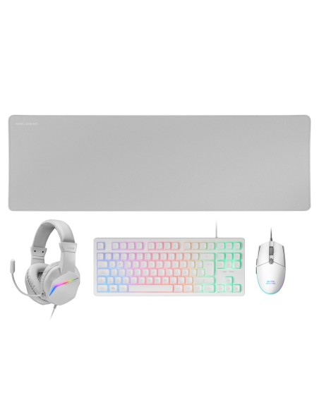 Mars Gaming MCP-RGB3, Pack Gaming Teclado Fixed RGB + Ratón Gaming RGB Flow 3200 DPI + Auriculares Over-Ear RGB + Alfombrilla
