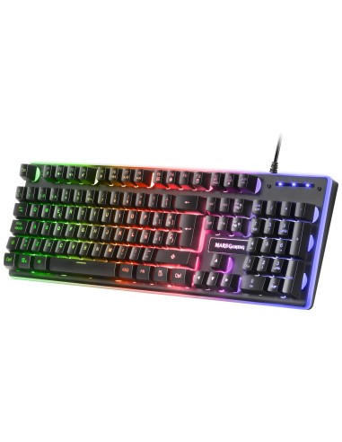 Mars Gaming MCPXBFR, Combo Teclado H-Mech FRGB, Ratón Ultraligero 10000DPI y Alfombrilla XXL, Negro, Idioma Francés