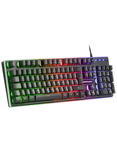 Mars Gaming MCPXBFR, Combo Teclado H-Mech FRGB, Ratón Ultraligero 10000DPI y Alfombrilla XXL, Negro, Idioma Francés