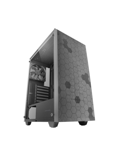 Mars Gaming MC-Q3, Caja Semitorre ATX, Ventana Lateral Completa Cristal Templado, Doble Rejilla Magnética Antipolvo Frontal +