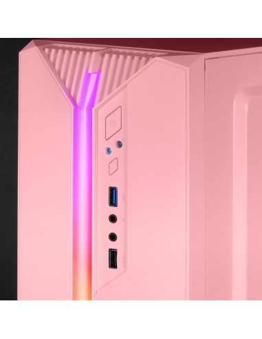 Mars Gaming MC-S1, Caja PC Compacta Gaming Micro-ATX, Iluminación ARGB 12 Modos, Ventilador FRGB, Ventana Lateral Completa RGB,