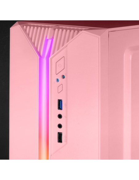 Mars Gaming MC-S1, Caja PC Compacta Gaming Micro-ATX, Iluminación ARGB 12 Modos, Ventilador FRGB, Ventana Lateral Completa RGB,