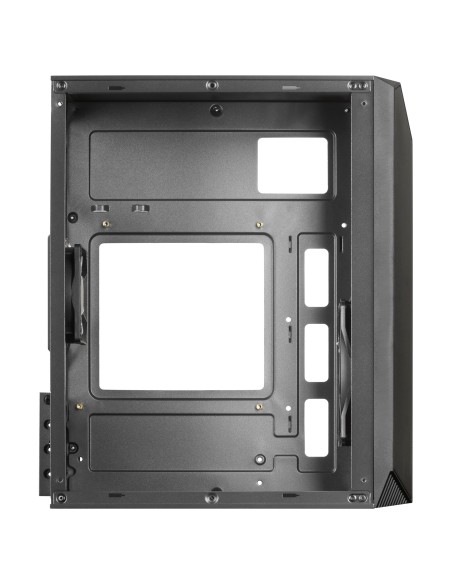 Mars Gaming MC-S1 Negro, Caja PC Compacta Gaming Micro-ATX, Iluminación ARGB 12 Modos, Ventilador FRGB, Ventana Lateral Completa