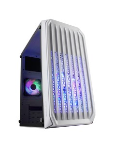 Mars Gaming MC-S2, Caja PC Compacta Gaming Micro-ATX, 2 Ventiladores FRGB Raibow con Rejilla Frontal, Ventana Lateral Completa, 2