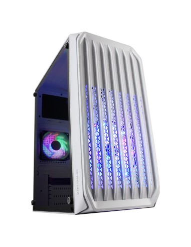 Mars Gaming MC-S2, Caja PC Compacta Gaming Micro-ATX, 2 Ventiladores FRGB Raibow con Rejilla Frontal, Ventana Lateral Completa,