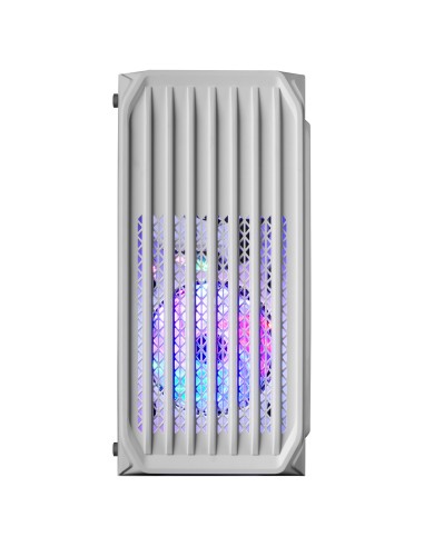 Mars Gaming MC-S2, Caja PC Compacta Gaming Micro-ATX, 2 Ventiladores FRGB Raibow con Rejilla Frontal, Ventana Lateral Completa,