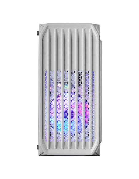 Mars Gaming MC-S2, Caja PC Compacta Gaming Micro-ATX, 2 Ventiladores FRGB Raibow con Rejilla Frontal, Ventana Lateral Completa,