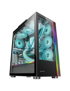Mars Gaming MC-ULT, Caja Gaming Custom XXL E-ATX, Doble Cristal Templado 90º Sin Marco + Puerta Lateral, Soporte Completo 2