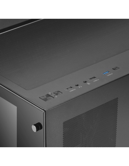 Mars Gaming Torre Gaming Custom XXL E-ATX, Ventana Cristal Templado Lateral y Frontal, Estructura Modular Doble Cámara, MCV3,