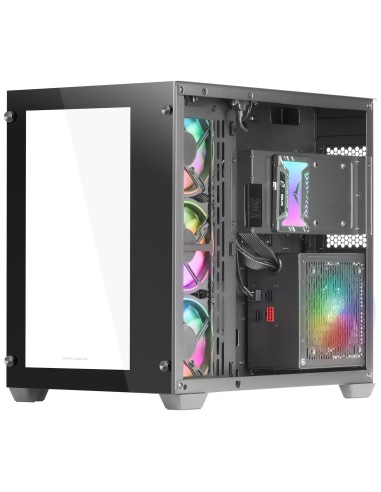 Mars Gaming Torre Gaming Custom XXL E-ATX, Ventana Cristal Templado Lateral y Frontal, Estructura Modular Doble Cámara, MCV3,