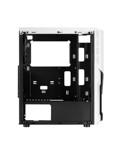 Mars Gaming MC-X2, Caja PC Gaming ATX, Frontal Acero FRGB, 2 Ventiladores 12cm FRGB, Ventana Lateral Completa, Blanco