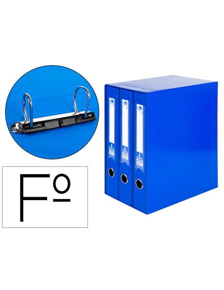 Liderpapel MD31 carpeta Caja de cartón, Cloruro de polivinilo (PVC) Azul