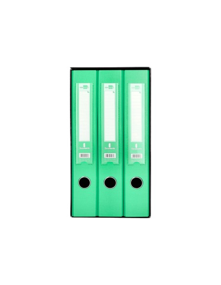 Liderpapel MD36 carpeta Caja de cartón, Cloruro de polivinilo (PVC) Negro, Verde