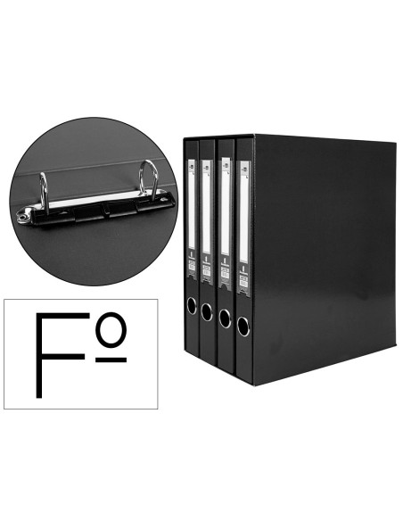 Liderpapel MD42 carpeta Caja de cartón, Cloruro de polivinilo (PVC) Negro