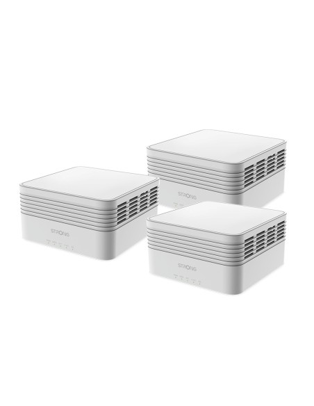 Strong MESHTRIAX3000 sistema Wi-Fi Mesh (Wi-Fi en malla) Doble banda (2,4 GHz   5 GHz) Wi-Fi 6 (802.11ax) Blanco 3 Interno