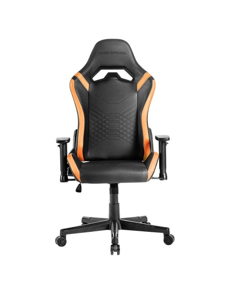 Mars Gaming MGC-PRO, Silla Gaming Profesional, Acabado Cuero PU, Reposabrazos 2D y Respaldo Reclinable 135°, Cojines Lumbar y