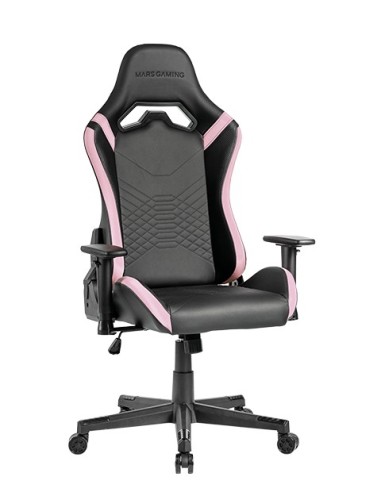 Mars Gaming MGC-PRO, Silla Gaming Profesional, Acabado Cuero PU, Reposabrazos 2D y Respaldo Reclinable 135°, Cojines Lumbar y
