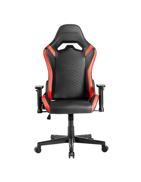 Mars Gaming MGC-PRO, Silla Gaming Profesional, Acabado Cuero PU, Reposabrazos 2D y Respaldo Reclinable 135°, Cojines Lumbar y