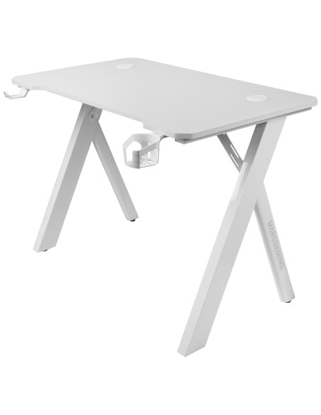 Mars Gaming MGD100RGB, Mesa Gaming Ergonómica RGB, Alfombrilla XXL, Soporte Auriculares y Bebida, Escritorio PC, 100x60cm,