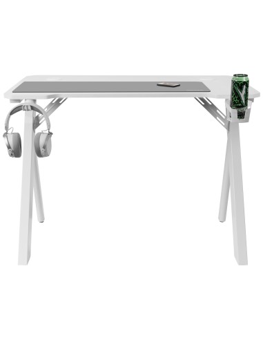 Mars Gaming MGD100RGB, Mesa Gaming Ergonómica RGB, Alfombrilla XXL, Soporte Auriculares y Bebida, Escritorio PC, 100x60cm,