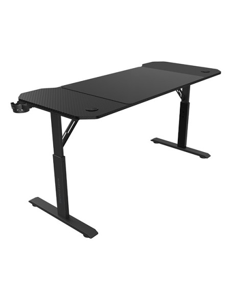 Mars Gaming MGD-ERGO140, Mesa Altura Ajustable 3 Posiciones, Superficie Ergonómica, Estructura Metálica, Alfombrilla XXL,