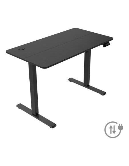 Mars Gaming MGD-ERGOPRO, Mesa Ajuste Altura Eléctrico 73-118cm, Superficie Ergonómica Fibra Carbono, Estructura Metálica,