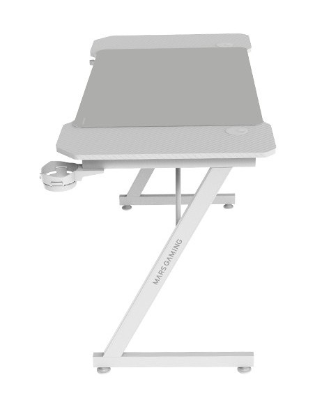 Mars Gaming MGD-X120, Mesa Gaming Ergonómica, Superficie en Fibra de Carbono, Estructura Metálica, Alfombrilla XXL, Soporte