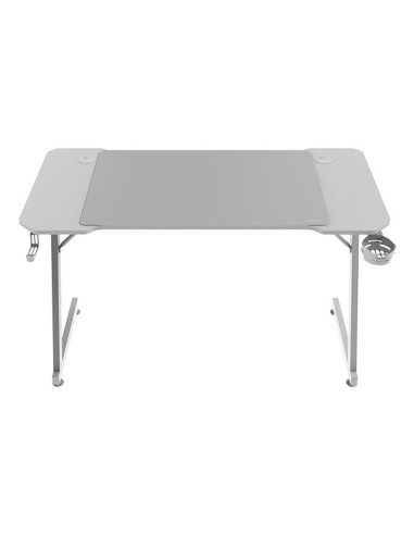 Mars Gaming MGD-X120, Mesa Gaming Ergonómica, Superficie en Fibra de Carbono, Estructura Metálica, Alfombrilla XXL, Soporte