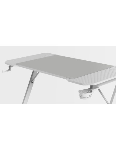 Mars Gaming MGD-X120, Mesa Gaming Ergonómica, Superficie en Fibra de Carbono, Estructura Metálica, Alfombrilla XXL, Soporte