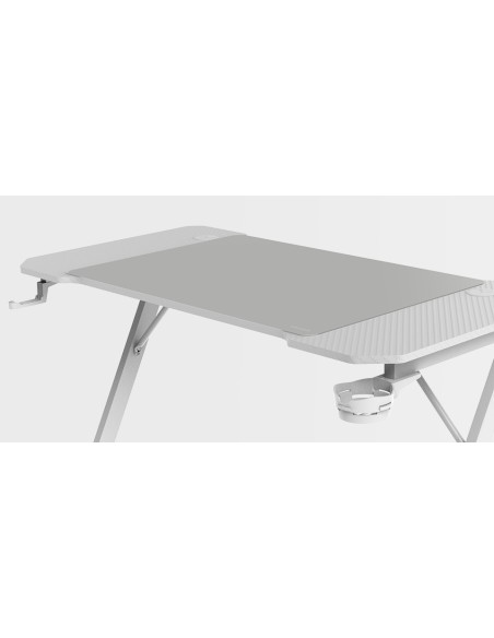 Mars Gaming MGD-X120, Mesa Gaming Ergonómica, Superficie en Fibra de Carbono, Estructura Metálica, Alfombrilla XXL, Soporte