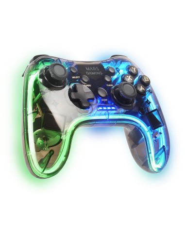 Mars Gaming Gamepad Inalámbrico 2.4GPRO, Neon RGB, Vibración Háptica Dual, Joysticks Analógicos, Mando para PC, PS3, PS4,