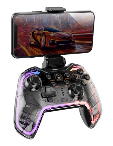 Mars Gaming MGP-BT2 Negro, Transparente Bluetooth USB Gamepad Analógico Digital Android, Nintendo Switch, Nintendo Switch 2,