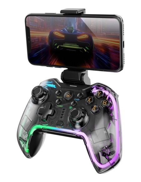 Mars Gaming MGP-BT2 Negro, Transparente Bluetooth USB Gamepad Analógico Digital Android, Nintendo Switch, Nintendo Switch 2,