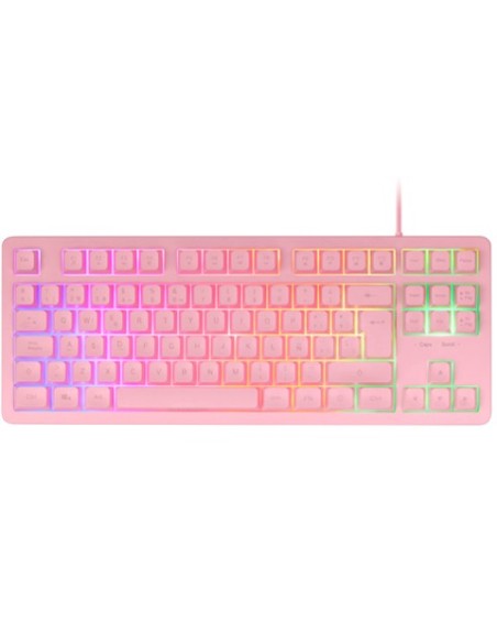 Mars Gaming MK023, Teclado Gaming TKL, Tecnología Híbrida H-Mech, Iluminación FRGB Rainbow, Anti-ghosting, Compatibilidad