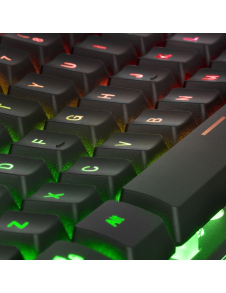Mars Gaming MK220FR, Teclado Gaming H-Mech, FRGB Rainbow y Halo, Antighosting, Idioma Francés