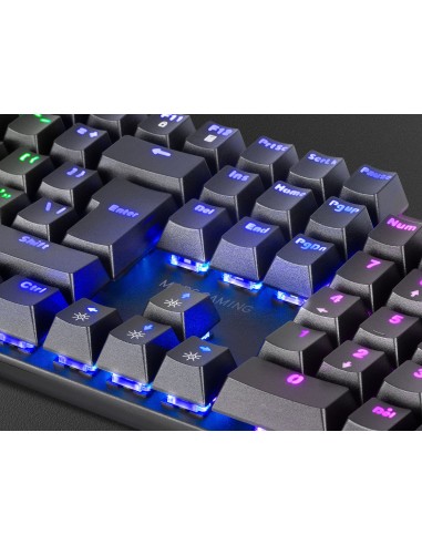 Mars Gaming MK422 Negro, Teclado Mecánico Gaming RGB, Antighosting, Switch Mecánico Marrón, Idioma Italiano