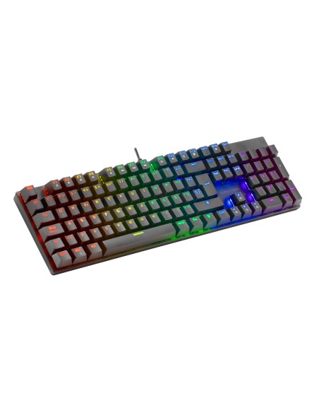 Mars Gaming MK422 Negro, Teclado Mecánico Gaming RGB, Antighosting, Switch Mecánico Rojo, Idioma Italiano