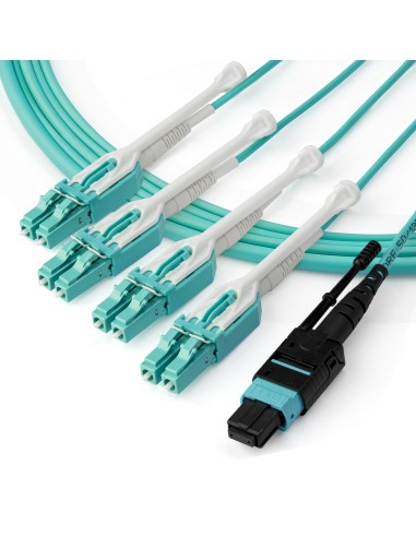 StarTech.com MPO8LCPL3M Cable de fibra óptica e InfiniBand 3 m MPO MTP 8x LC Color aguamarina