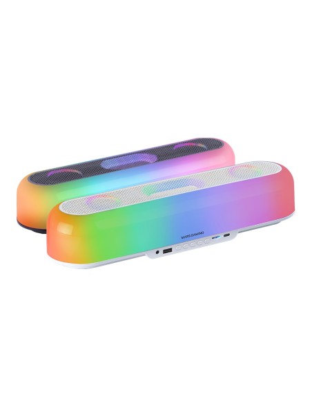 Mars Gaming MSB-ORB, Altavoz Portátil + Barra de Sonido 20W, Iluminación Orbilight RGB 360º, Soundbar con Sistema de Triple