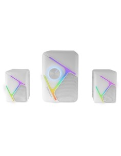 Mars Gaming MS-H21, Altavoces Gaming RGB 2.1 y Subwoofer 35W, Sistema Drivers Invertidos 3D Surround, Altavoces Compactos con