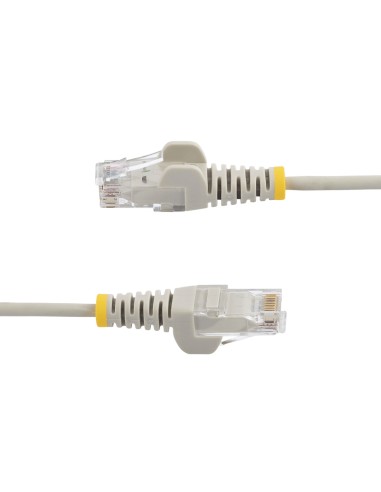 StarTech.com Cable Cat6 de 2m - Delgado - con Conectores RJ45 sin Enganches - Gris