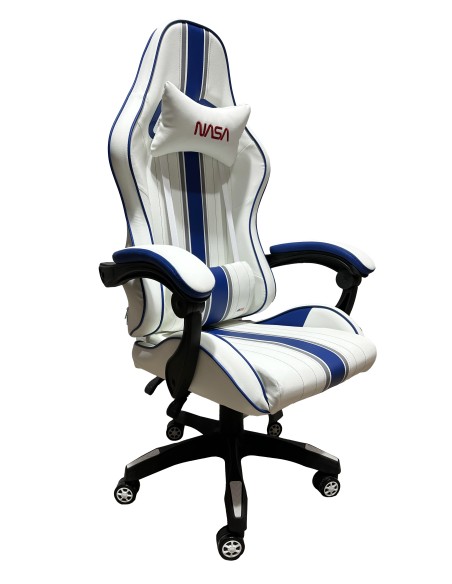 NASA AT012BIS-WB silla para videojuegos Butaca para jugar Asiento acolchado Azul, Blanco