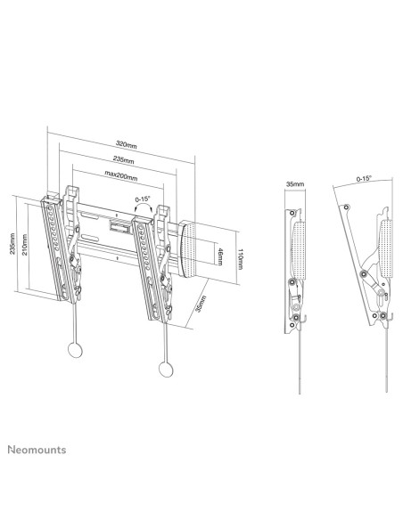 Neomounts NM-W125BLACK Soporte de pared para TV 10-40" - inclinable