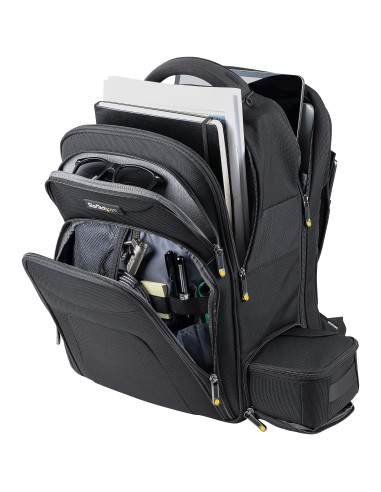 StarTech.com Mochila Ergonómica con Carcasa de Accesorios Removible para Ordenador Portátil de 17,3 Pulgadas - Morral para