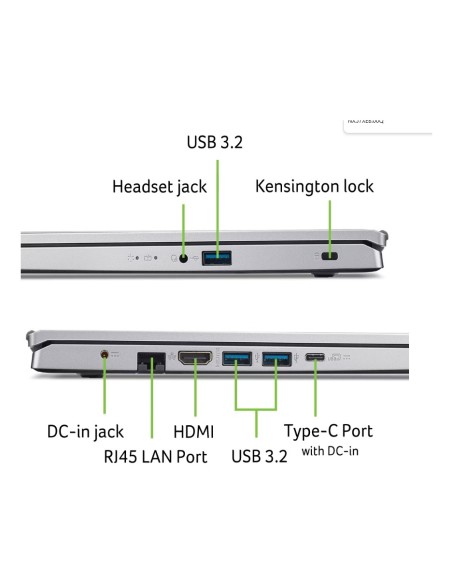 Acer Aspire Go 15 AG15-42P-R0VD AMD Ryzen™ 7 5825U Portátil 39,6 cm (15.6") Full HD 32 GB DDR4-SDRAM 512 GB SSD Wi-Fi 6