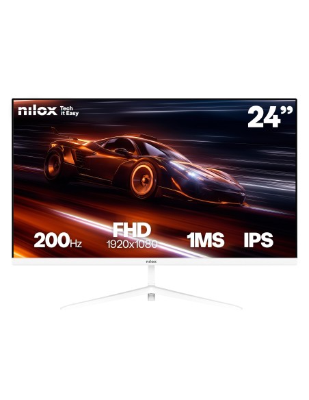 Nilox MONITOR 24 IPS 200HZ 1MS HDMI Y DP pantalla para PC 60,5 cm (23.8") 1920 x 1080 Pixeles Full HD LCD Blanco